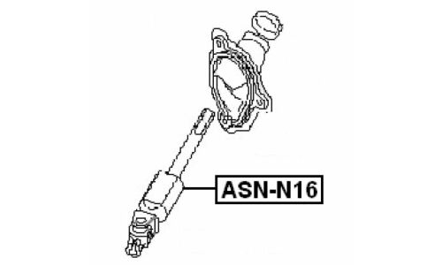Вал карданный рулевой Febest, нижний, арт. ASN-N16