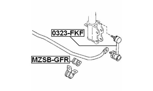 Втулка стабилизатора Febest, арт. MZSB-GFR