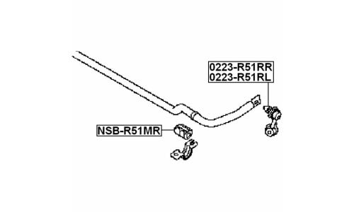 Втулка стабилизатора Febest, арт. NSB-R51MR