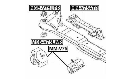 Подушка подрамника Febest, арт. MSB-V75LWR