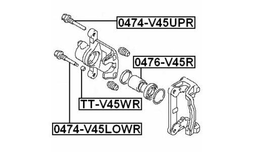 Направляющая тормозного суппорта Febest, задняя, арт. 0474-V45LOWR