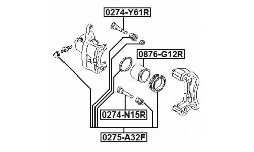 Направляющая тормозного суппорта Febest, задняя, арт. 0274-Y61R