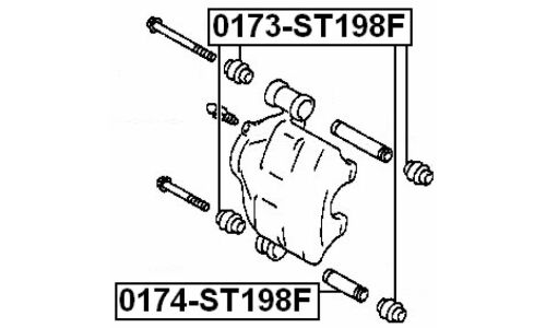 Втулка направляющей тормозного суппорта Febest, передняя, арт. 0174-ST198F