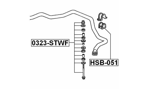 Втулка стабилизатора Febest, арт. HSB-051