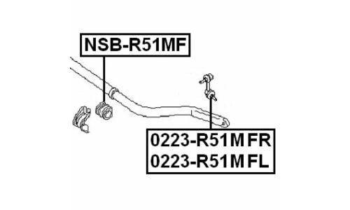 Втулка стабилизатора Febest, арт. NSB-R51MF