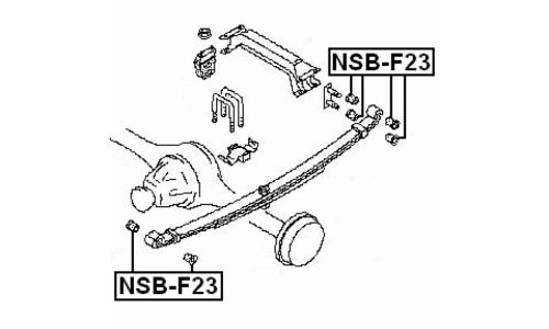Втулка рессоры Febest, арт. NSB-F23