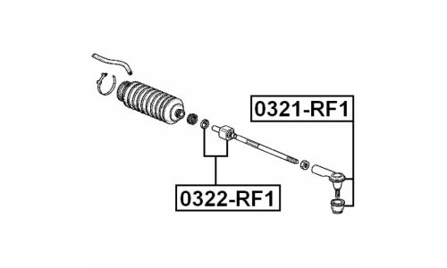 Наконечник рулевой тяги Febest, арт. 0321-RF1
