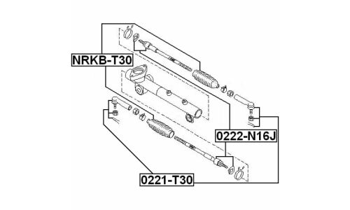Наконечник рулевой тяги Febest, арт. 0221-T30