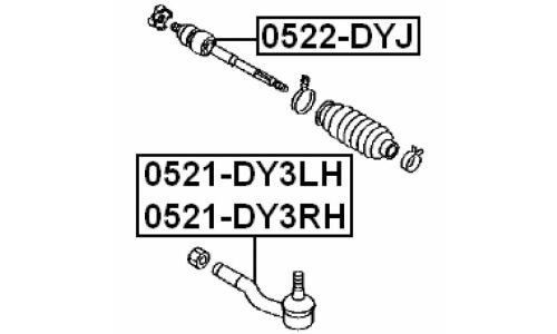 Наконечник рулевой тяги Febest, арт. 0521-DY3LH