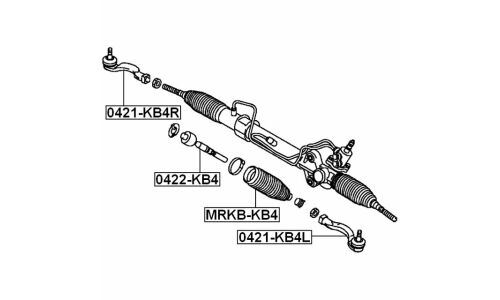 Наконечник рулевой тяги Febest, левый, арт. 0421-KB4L