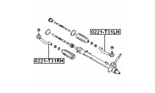 Наконечник рулевой тяги Febest, арт. 0221-T31LH