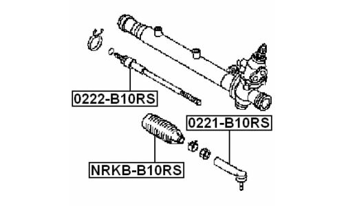 Наконечник рулевой тяги Febest, арт. 0221-B10RS