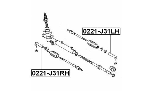 Наконечник рулевой тяги Febest, правый, арт. 0221-J31RH