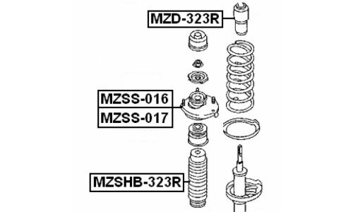Опора амортизатора Febest, задняя, левая, арт. MZSS-017