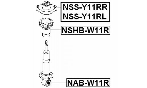 Опора амортизатора Febest задняя, правая, арт. NSS-Y11RR