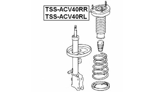 Опора амортизатора Febest, задняя, правая, арт. TSS-ACV40RR