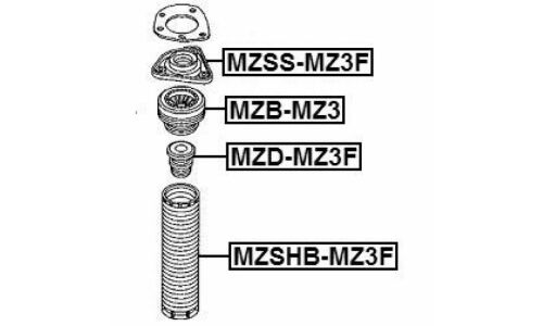 Опора амортизатора Febest передняя, правая/левая, арт. MZSS-MZ3F