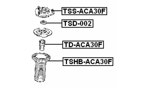 Опора амортизатора Febest, передняя, правая/левая, арт. TSS-ACA30F