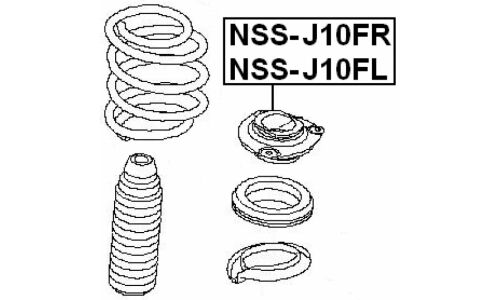 Опора амортизатора Febest, передняя, правая, арт. NSS-J10FR