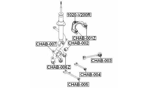 Опора шаровая Febest, задняя, верхняя, арт. 1020-V200R