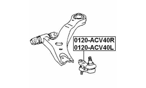 Опора шаровая Febest, передняя, нижняя, левая, арт. 0120-ACV40L