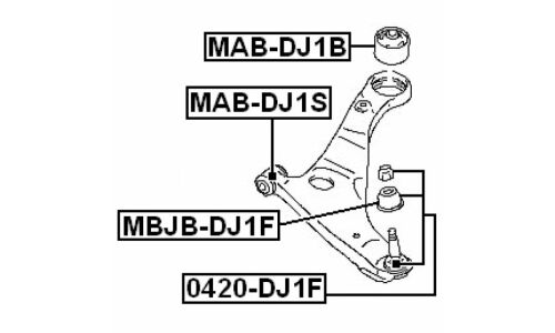 Опора шаровая Febest, передняя, нижняя, арт. 0420-DJ1F
