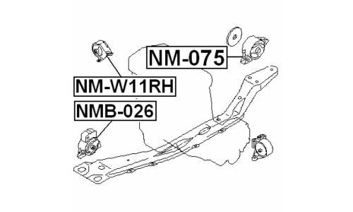 Опора (подушка) двигателя Febest, арт. NM-075