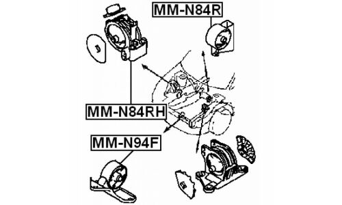 Опора (подушка) двигателя Febest, арт. MM-N84R