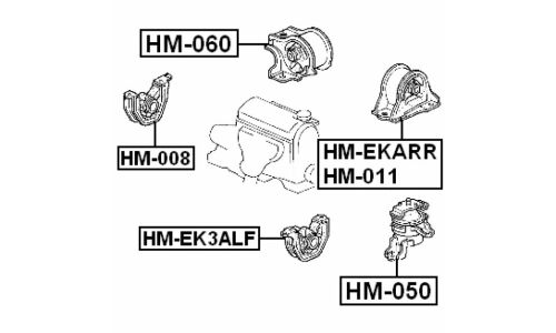 Опора (подушка) двигателя Febest, арт. HM-EK3ALF