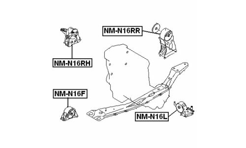 Опора (подушка) двигателя Febest, арт. NM-N16RH