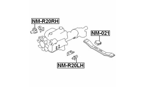 Опора (подушка) двигателя Febest, арт. NM-R20RH