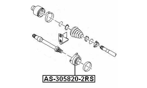 Подшипник приводного вала 30x58x20 Febest, арт. AS-305820-2RS