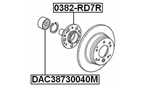 Подшипник ступицы колеса Febest, арт. DAC38730040M