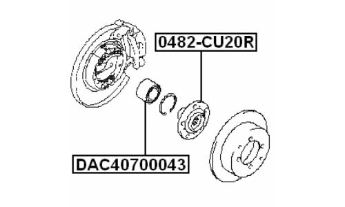 Подшипник ступицы Febest, арт. DAC40700043