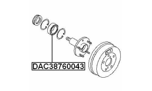 Подшипник ступицы Febest, арт. DAC38760043