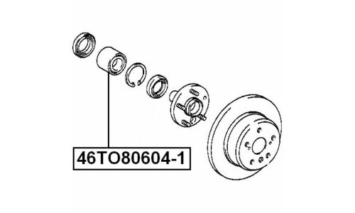 Подшипник ступицы колеса Febest, арт. 46TO80604-1