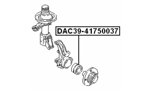 Подшипник ступичный 39/41x75x37x37 | перед прав/лев Febest, арт. DAC39-41750037