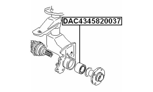 Подшипник ступичный 45/43x82x37x37 | перед прав/лев Febest, арт. DAC4345820037