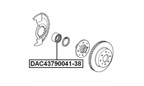 Подшипник ступицы колеса Febest, арт. DAC43790041-38