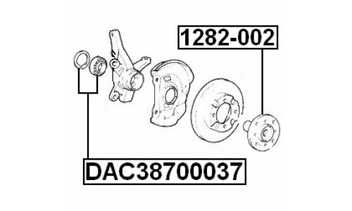 Подшипник ступицы колеса Febest, арт. DAC38700037