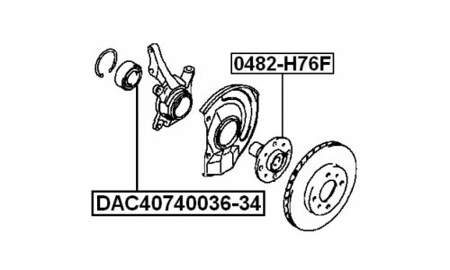 Подшипник ступицы колеса Febest, арт. DAC40740036-34