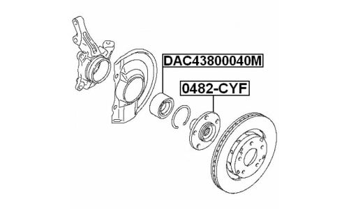 Подшипник ступицы Febest, арт. DAC43800040M