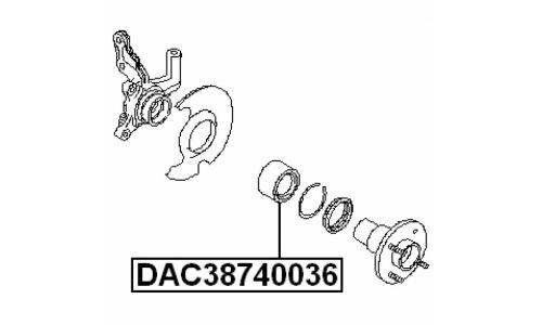 Подшипник ступицы колеса Febest, арт. DAC38740036
