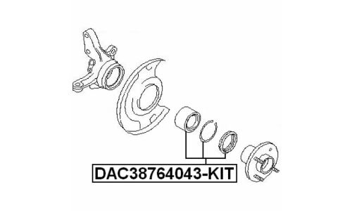 Подшипник ступицы колеса Febest, арт. DAC38764043-KIT