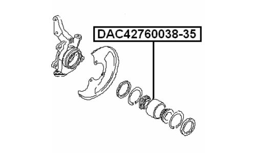 Подшипник ступицы колеса Febest, арт. DAC42760038-35