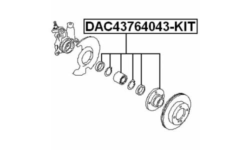 Подшипник ступицы Febest, арт. DAC43764043-KIT