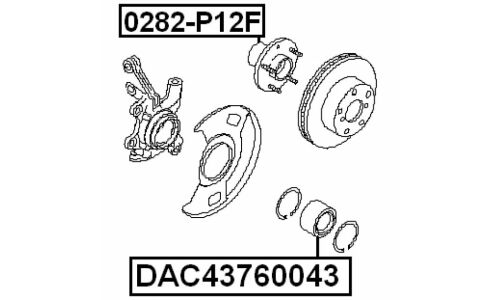 Подшипник ступицы Febest, арт. DAC43760043