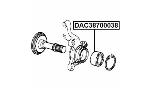 Подшипник ступицы колеса Febest, арт. DAC38700038