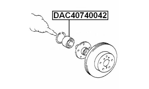 Подшипник ступицы колеса Febest, арт. DAC40740042