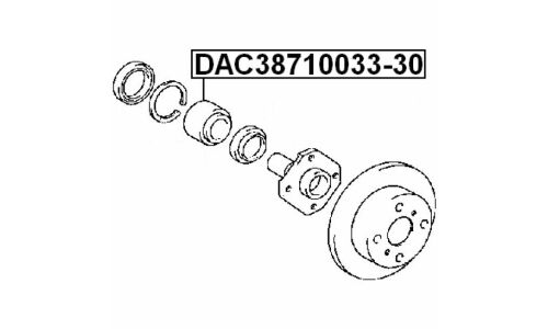 Подшипник ступичный 38x71x33x30 | перед прав/лев Febest, арт. DAC38710033-30